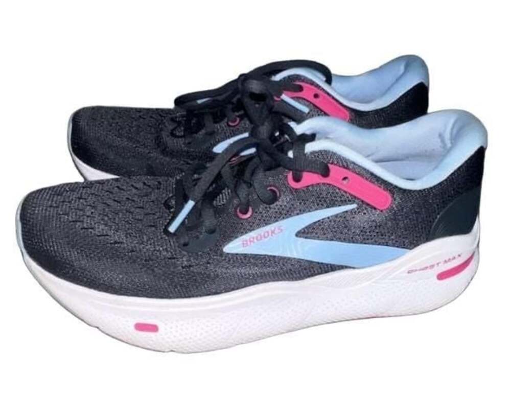 Brooks Women's Ghost Max Cushion Neutral Running Shoes Black Pink Blue Size 7.5